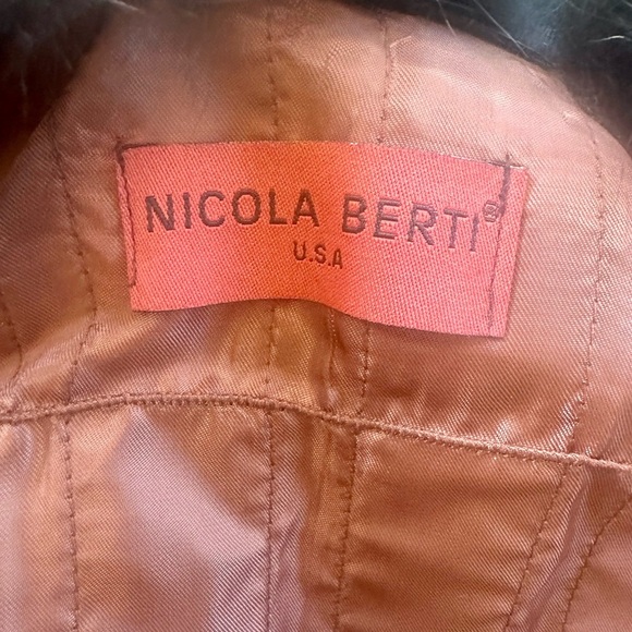Nicola Berti Animal Fur Patch Work Jacket With Fur Collar Medium EUC! - Picture 10 of 10